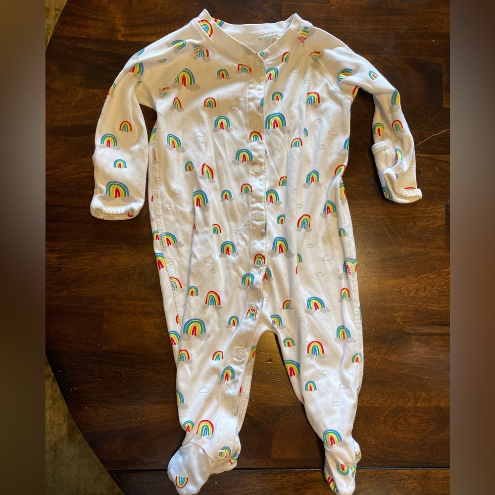Hanna Andersson Organic Pima Cotton Baby Sleeper Footed Pajamas, Rainbow Pajamas
